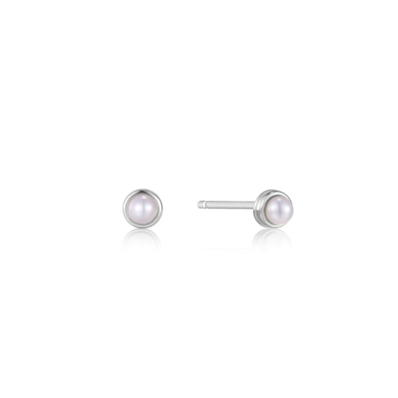 Boucles d&#39;oreille Ania Haie Pearl Cabochon Stud argent  E043-01H