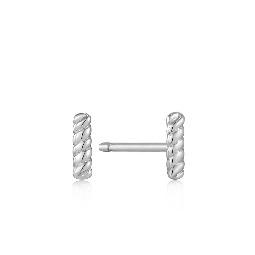 Boucles d&#39;oreilles Ania Haie Argent  Rope Bar Stud  E036-01H