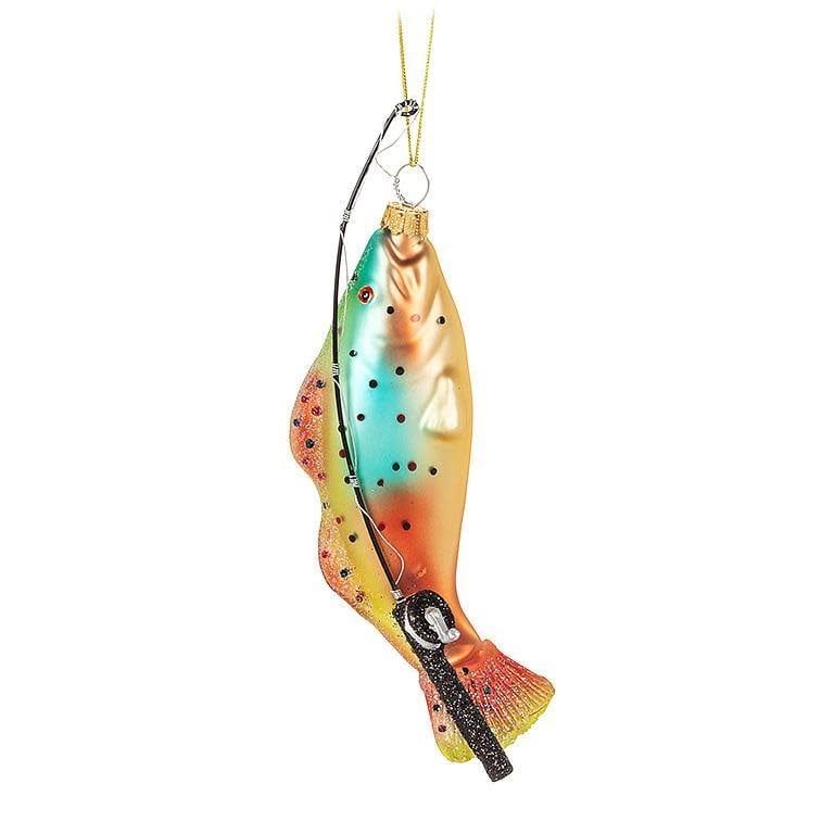 Fish and rod ornament/ ornement canne à pêche et poisson