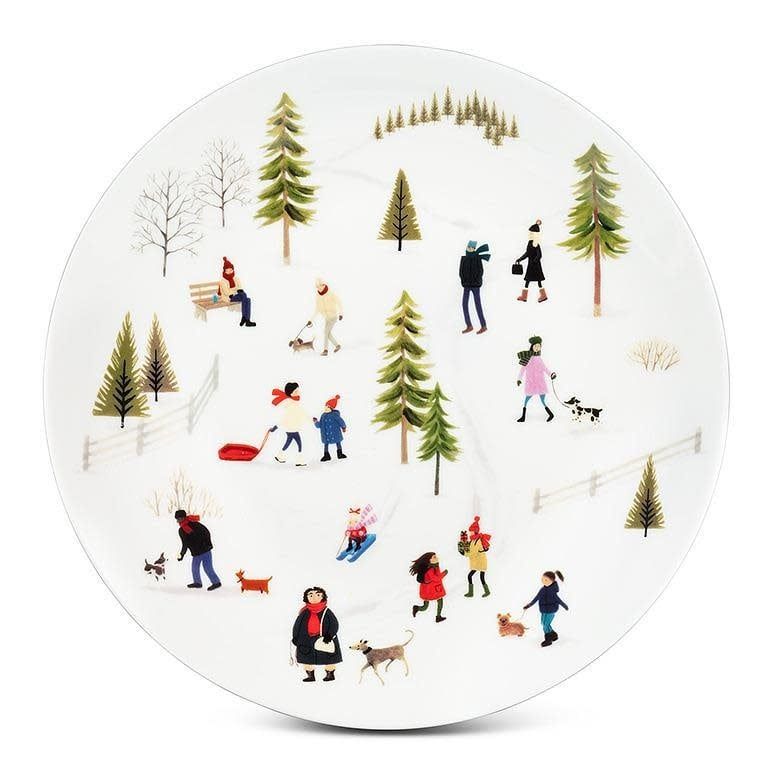 Outdoor village small plate/ petite assiette village d&#39;hiver