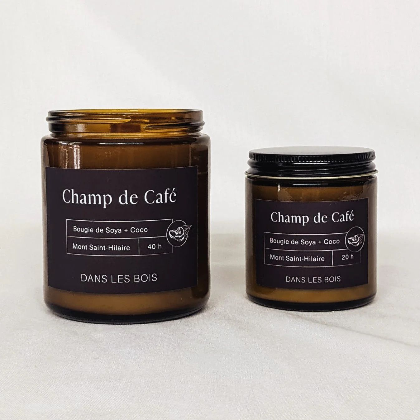 Chandelle Dans les bois 4oz.  Champ de Café