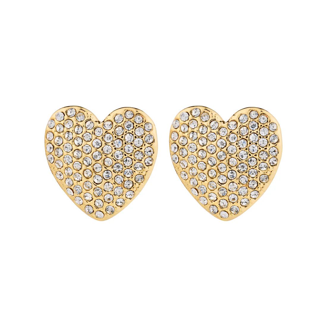 Boucle d&#39;oreille  Pilgrim Dune coeur cristal or