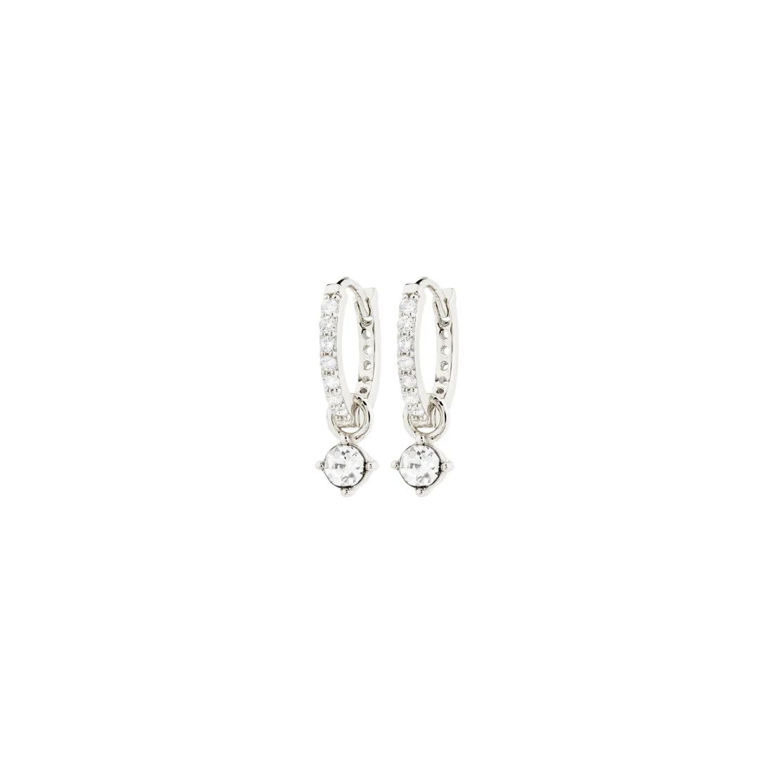 Boucle d&#39;oreilles  Pilgrim Joa anneau crystal argent