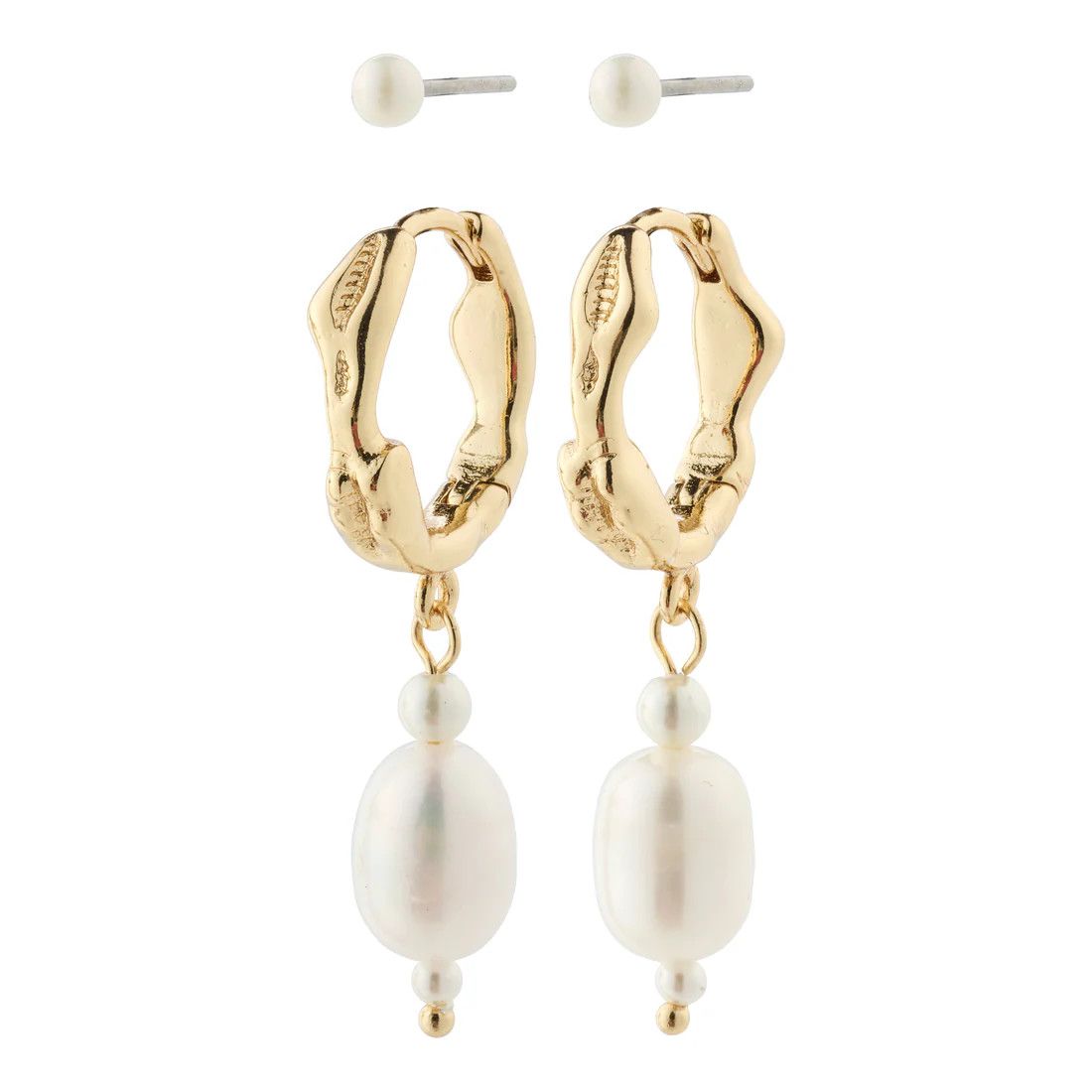 Boucle d&#39;oreilles  Pilgrim Jonne perle 2-en-1 or