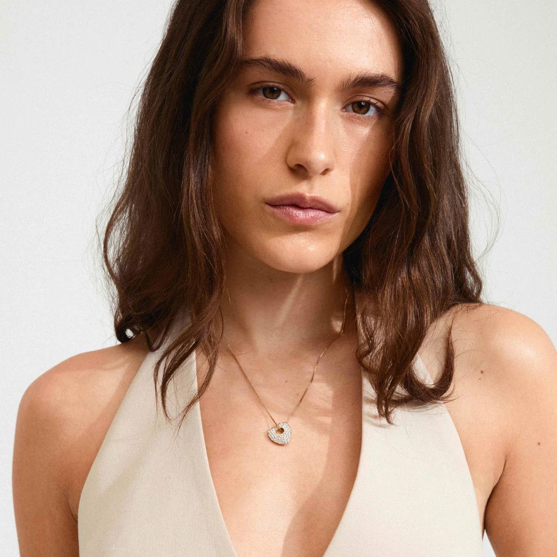Collier Coeur  Pilgrim Dune argent S25