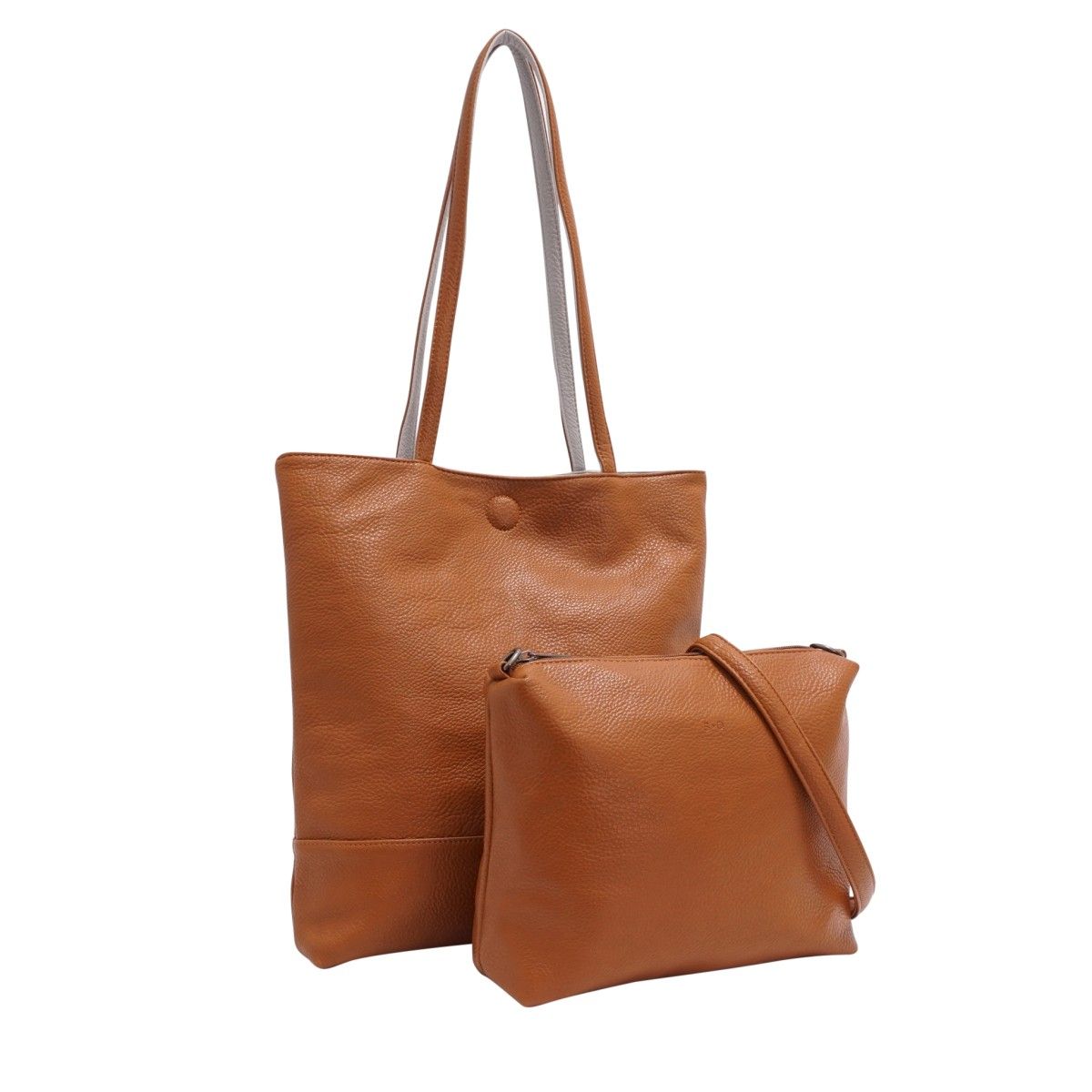 Sac à main 2 en 1 réversible Amia Cognac/Light  S.Q.