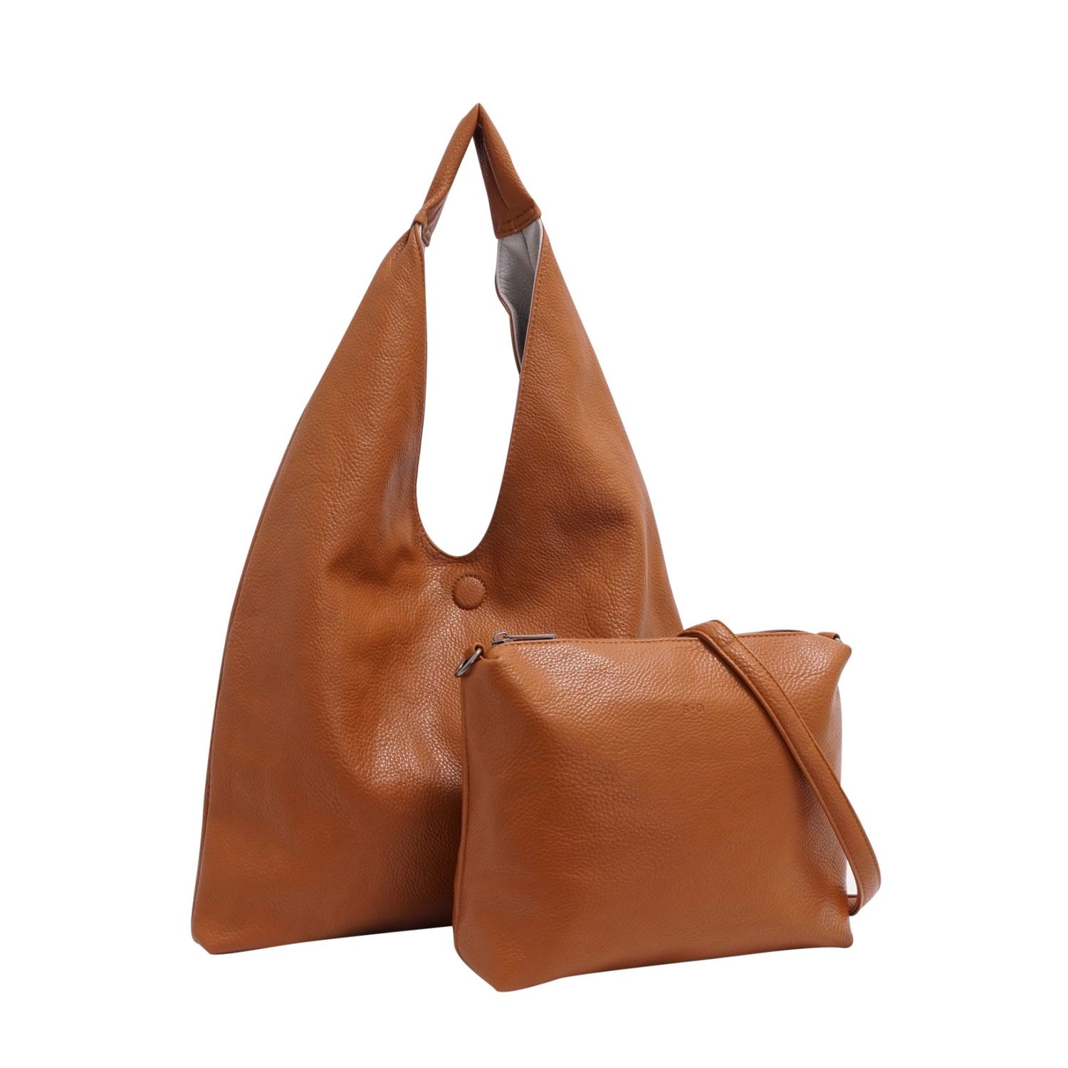 Sac à main 2 en 1 réversible Cecilia Cognac Light  S.Q.