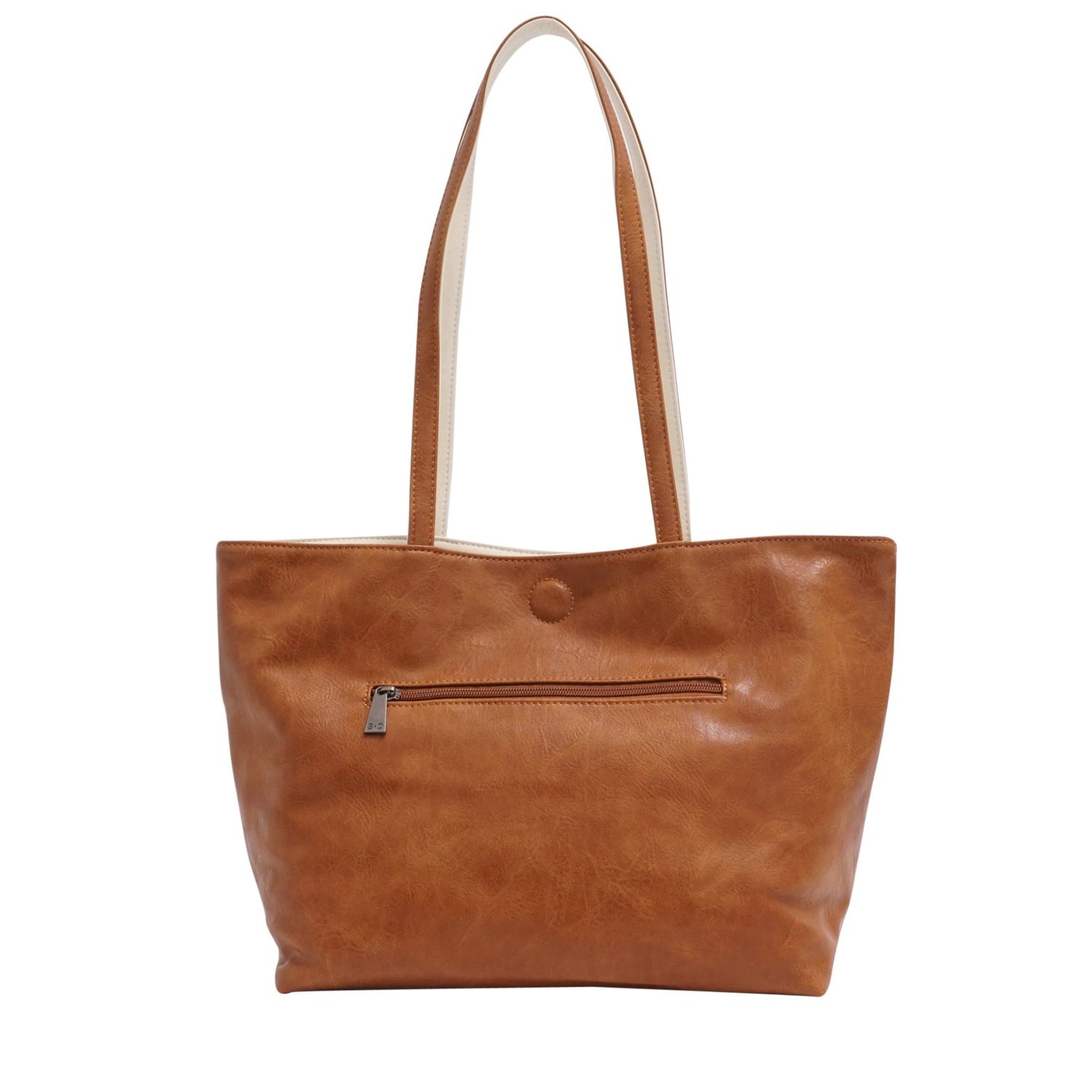 Brooke- Sac Fourre-Tout Réversible 2en1 Camel/Amande  de S.Q.