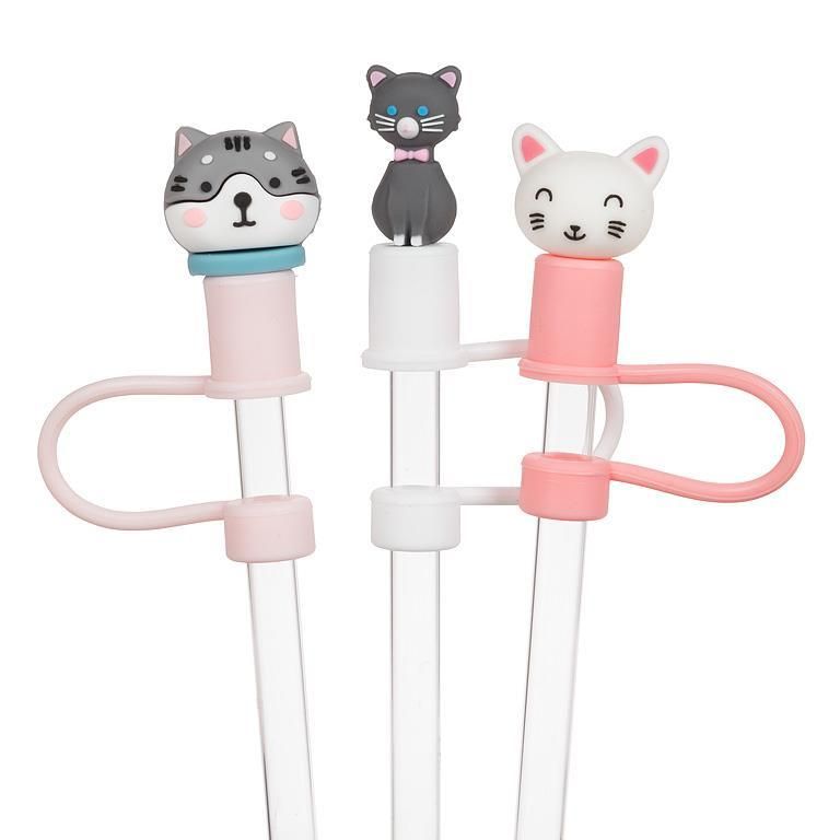 Pailles Géantes avec Capuchons en forme de Chats