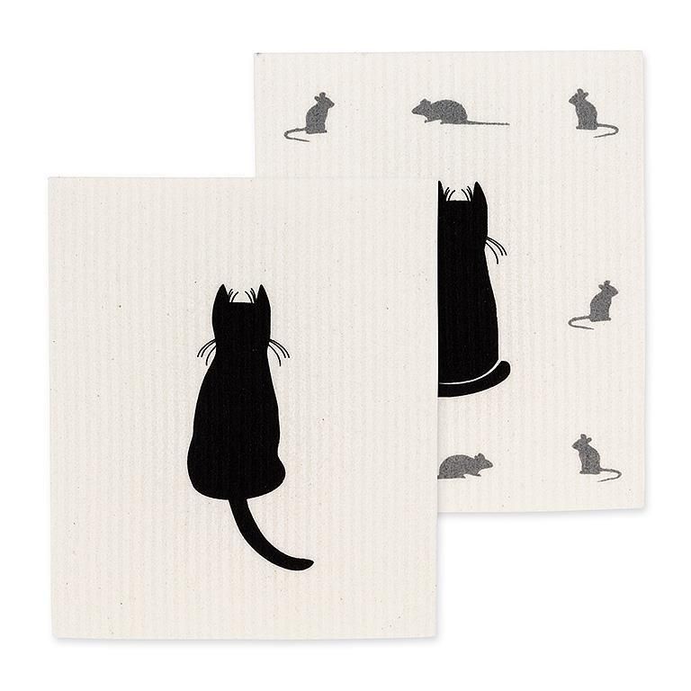 Essuie-Tout Réutilisables , Chats et Souris,   ens/ 2