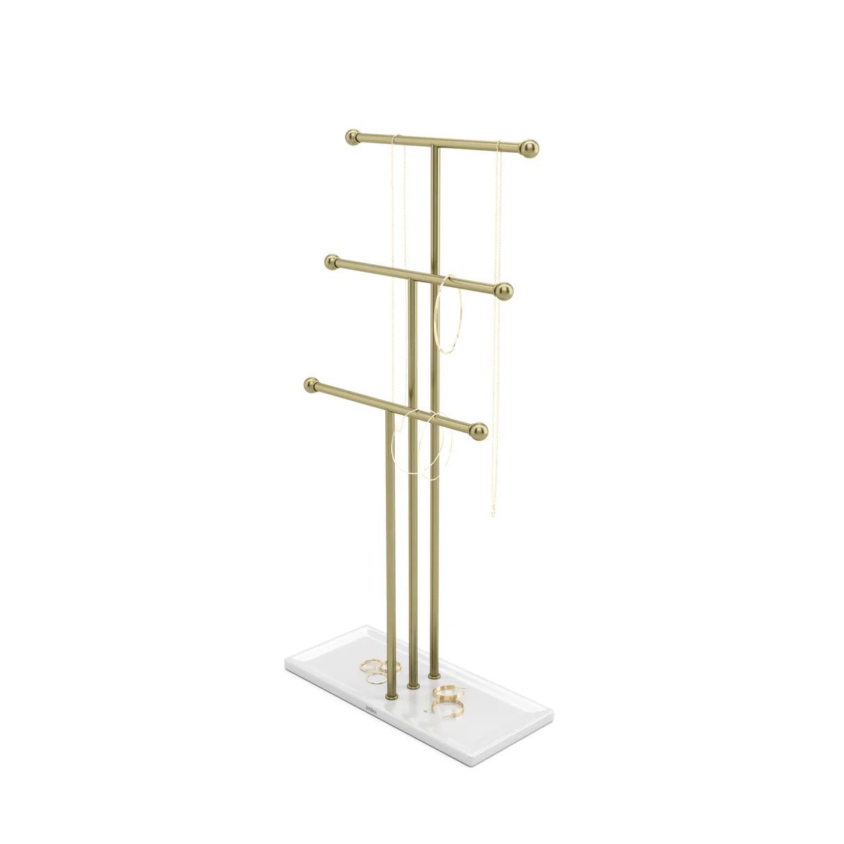 TRIGEM - Porte-bijoux Blanc et Laiton