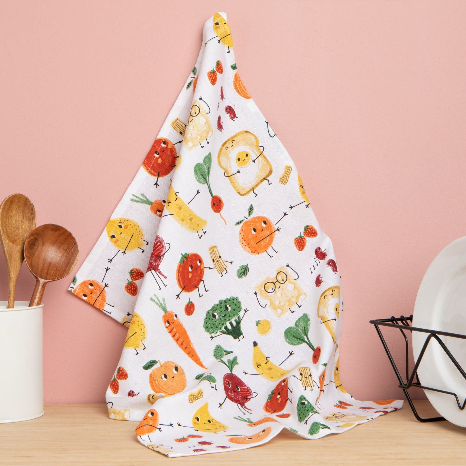 Linge à vaisselle en coton Funny Food