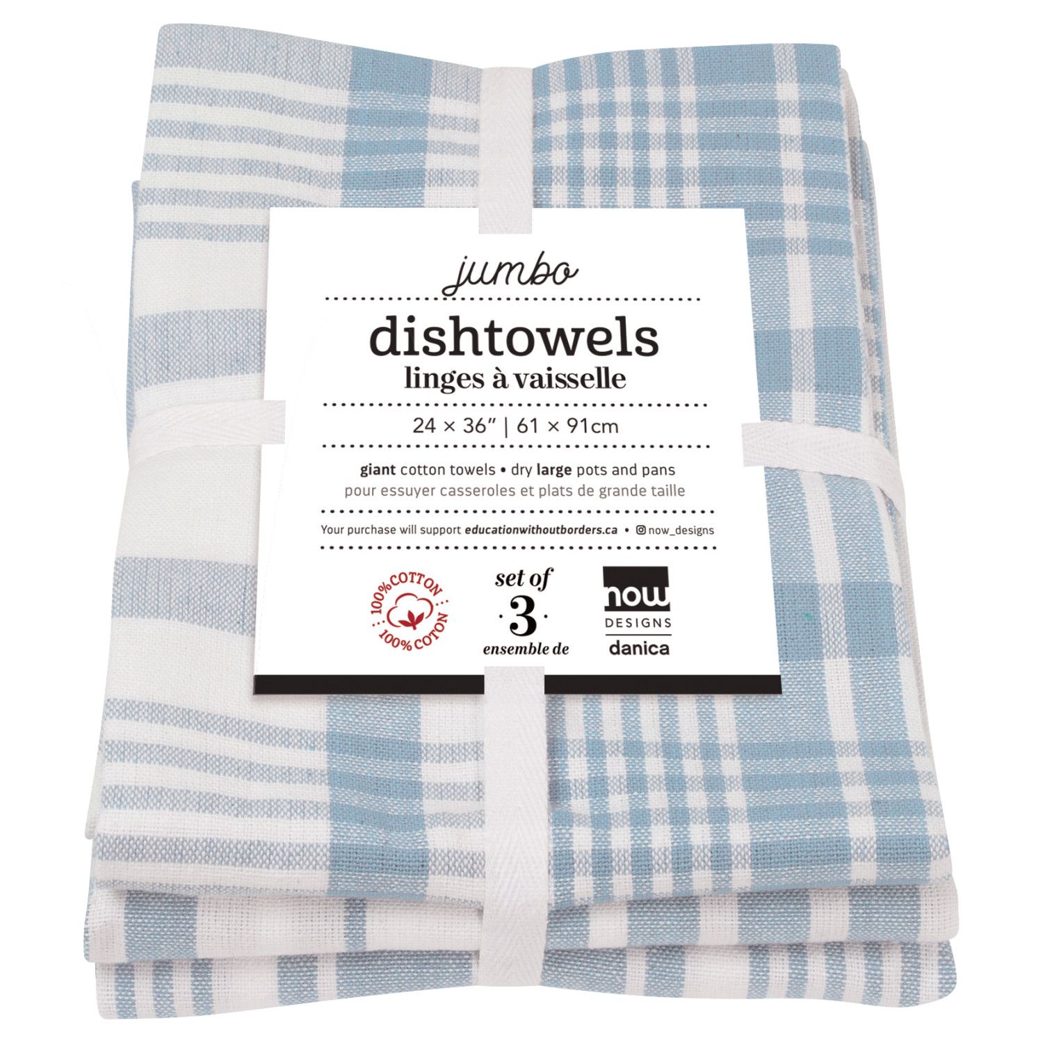 Linge à vaisselle  Jumbo Slate Bleu  ens/3