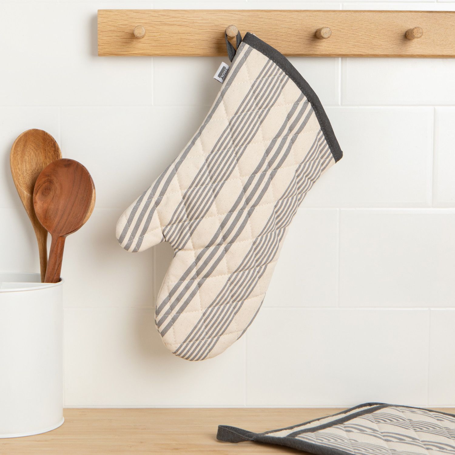 Mitaines de four Superior Pencil stripe gray