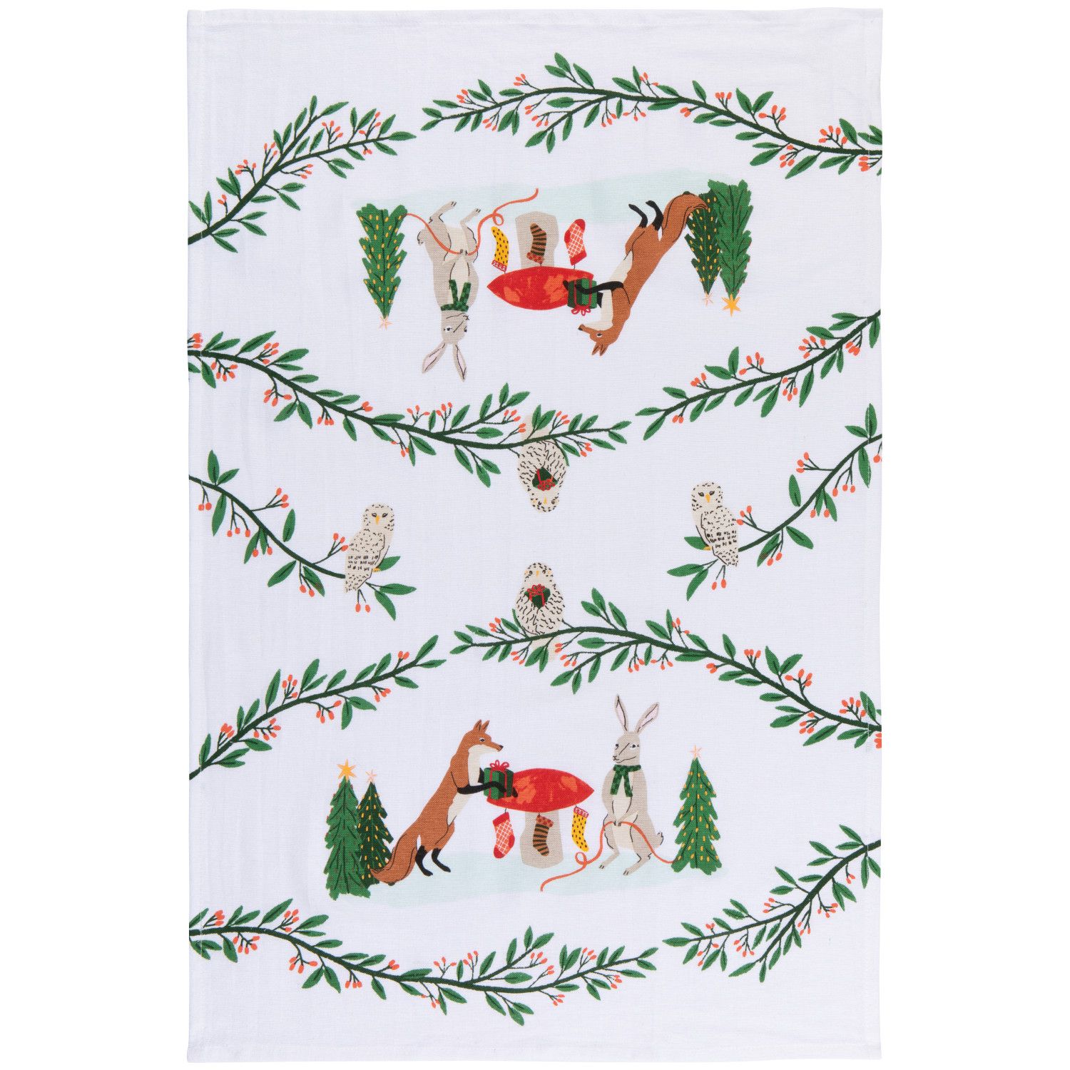 3 Serviettes en sac de farine forest fete