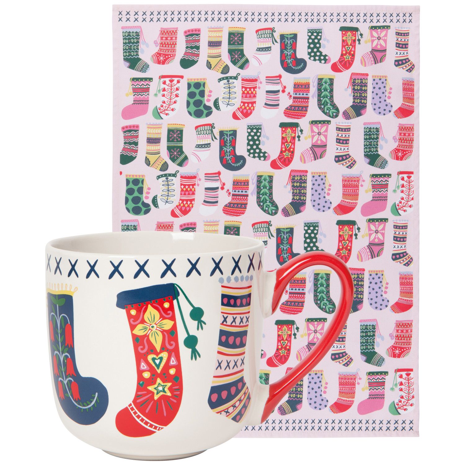 Ensemble tasse Winter woolens christmas et linge a vaisselle