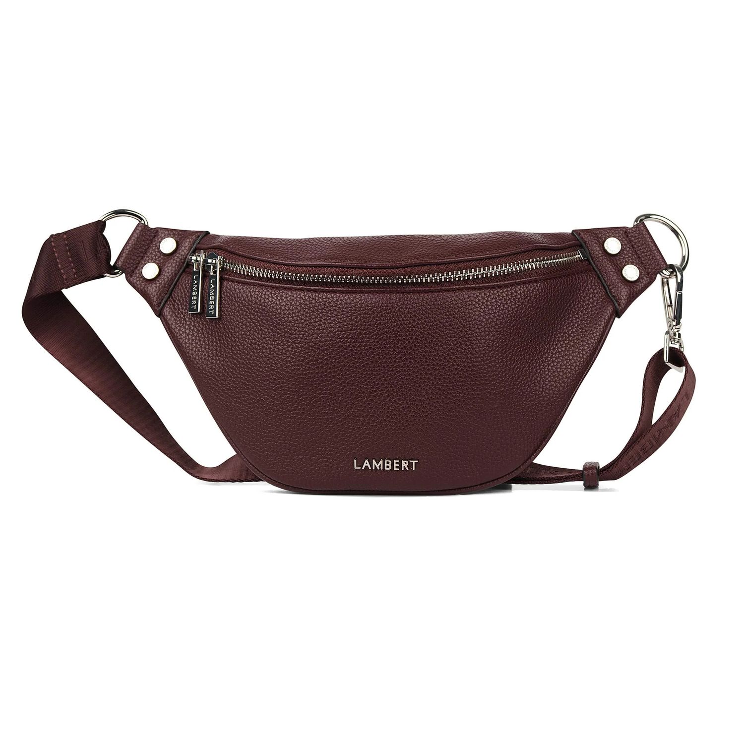 Le Sarah - Sac banane en cuir vegan mahogany PEBR
