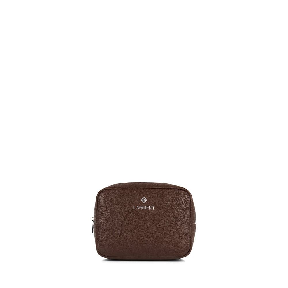 ZOE - Trousse à maquillage Lambert en cuir vegan Chocolat