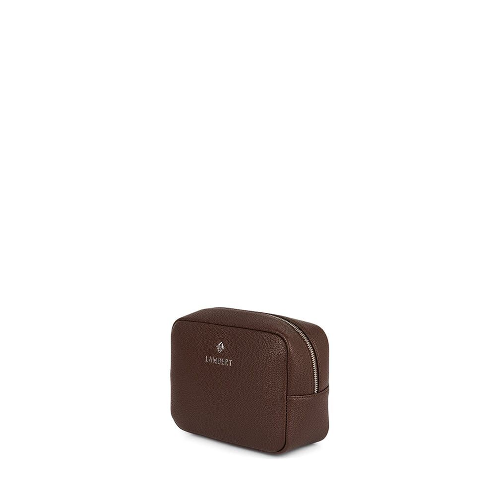 ZOE - Trousse à maquillage Lambert en cuir vegan Chocolat