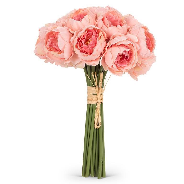 Bouquet Pivoines Roses 9"H