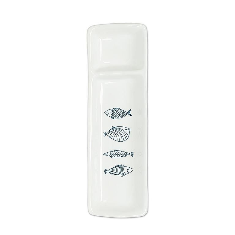Assiette à 2 Sections Poissons 11"L
