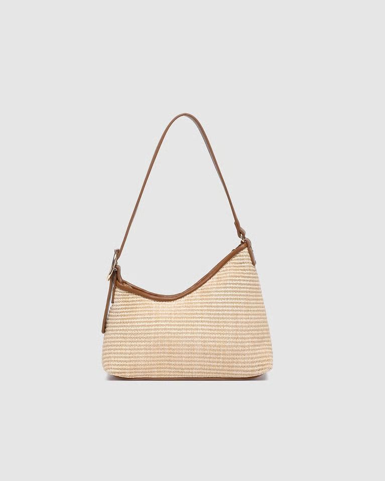 Amelia - Sac à main à Bandoulière - Raffia Tan  Louenhide