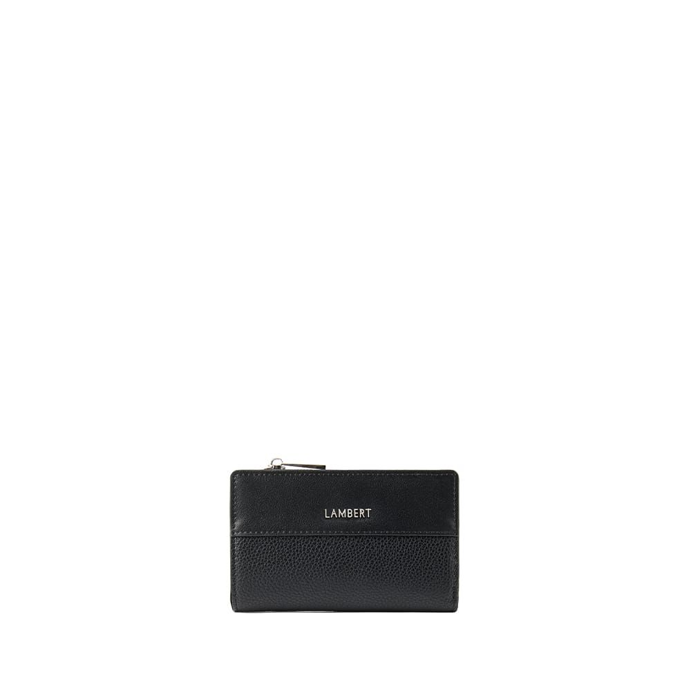 Le Lexie – Portefeuille compact en cuir vegan noir