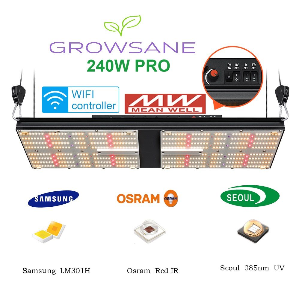 Growsane Growset 240W PRO mit Zelt, LED, Lüfter & Zubehör