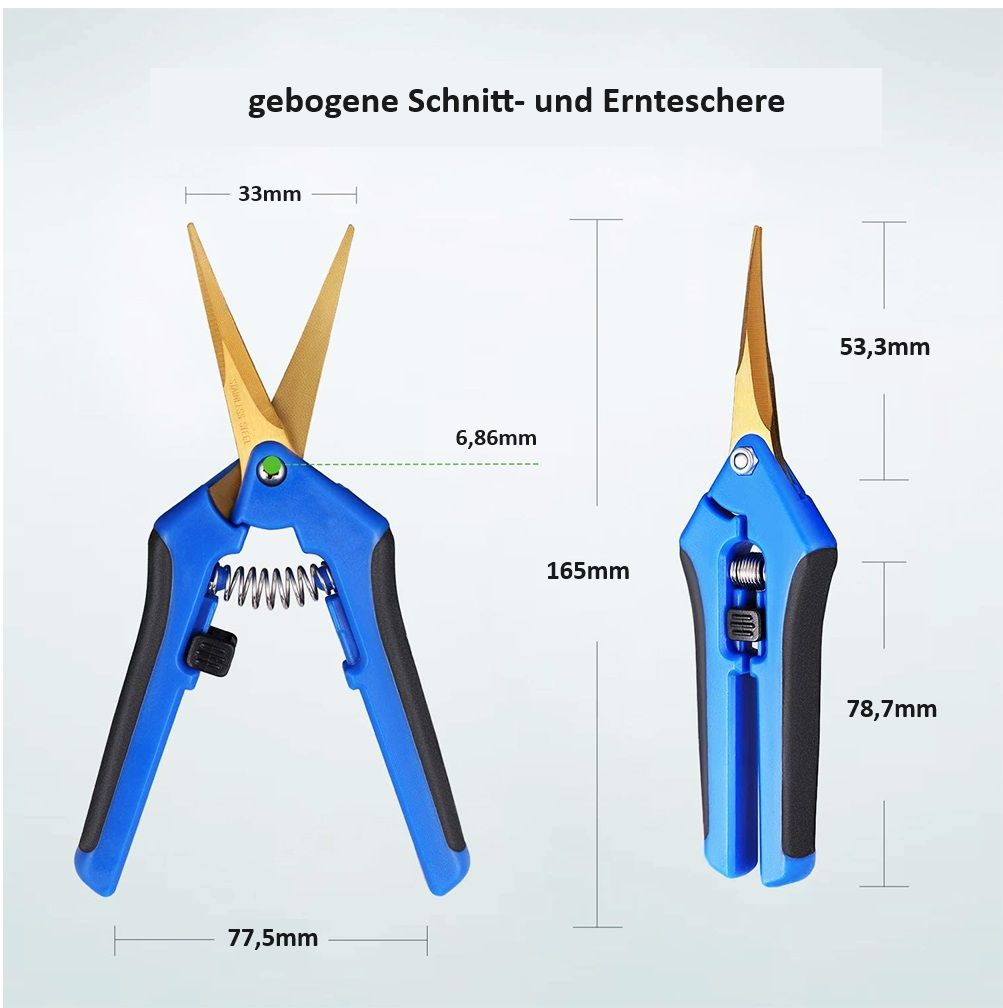 Gartenschere gebogen – Titanbeschichtet & ergonomisch