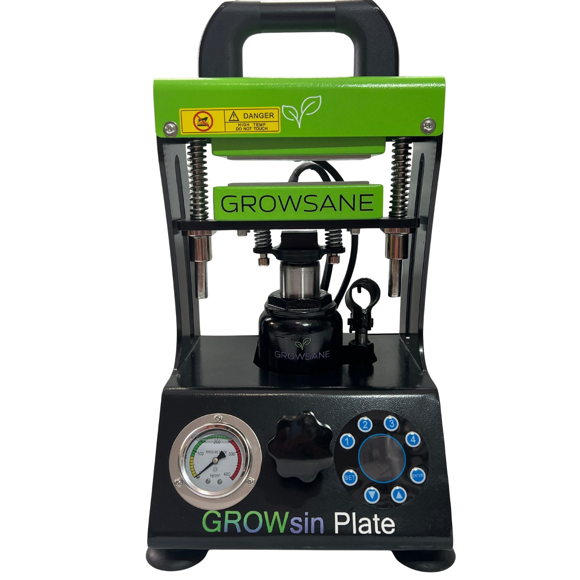 GROWSANE Rosin-Presse 10 t – Frontansicht, Platten geschlossen