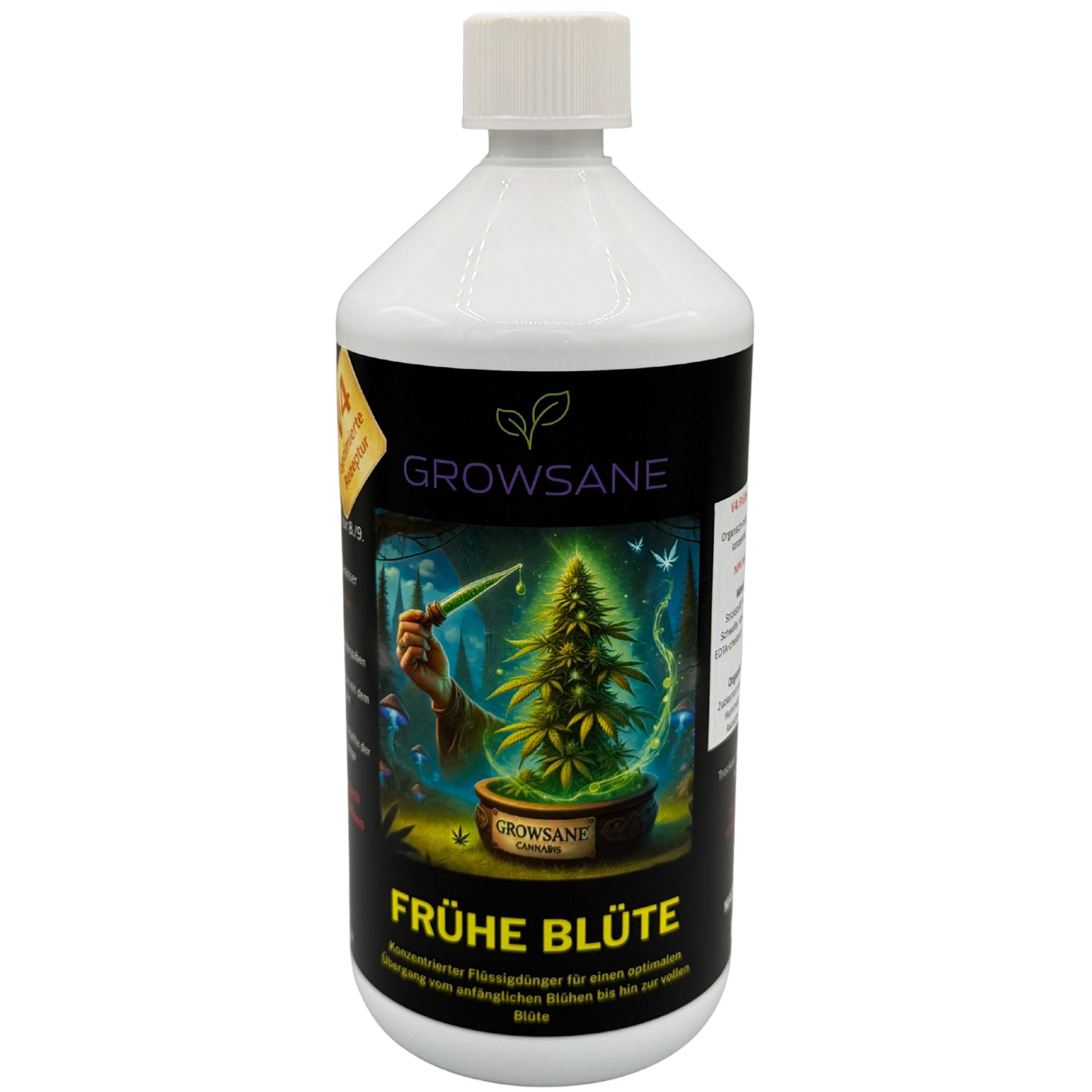 Growsane V4 Frühe Blüte Dünger 1000 ml mit Calcium – 2K-System Set