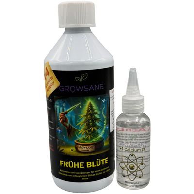 Growsane V4 Frühe Blüte Dünger 500 ml mit Calcium – 2K-System Set
