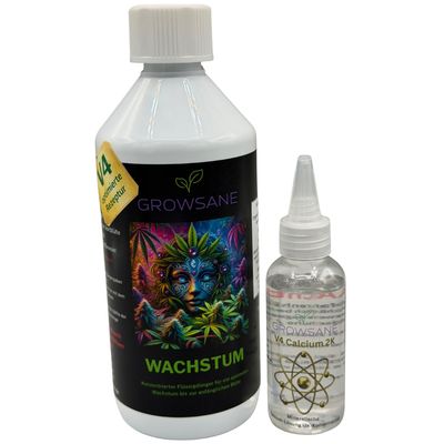 Growsane V4 Wachstum Dünger 500 ml mit Calcium – 2K-System Set