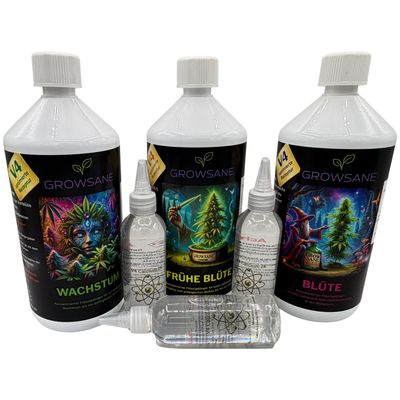 Growsane V4 Cannabis Dünger-Bundle 1000 ml  inkl. Calcium