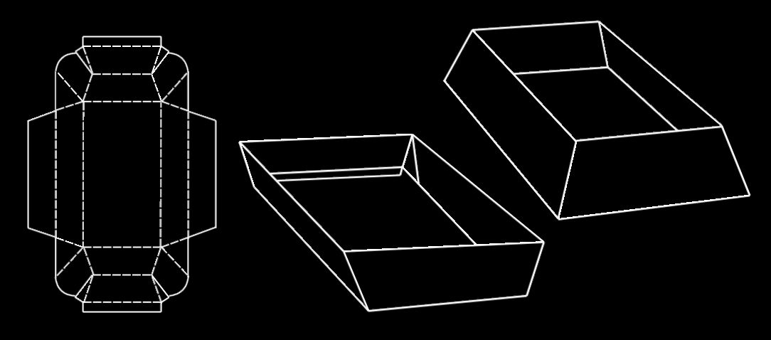 Barquette trapézoïdale à double-murs collés