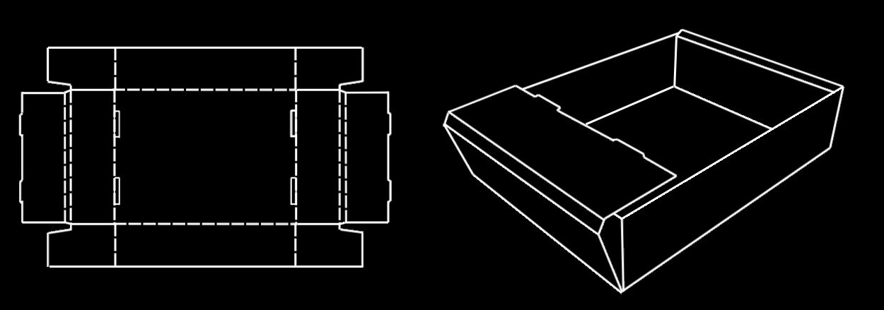 Barquette à double-murs sur la largeur