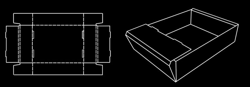 Barquette à double-murs sur la largeur