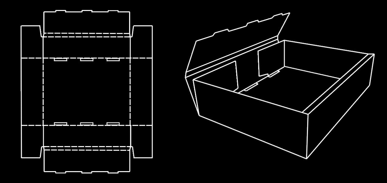 Barquette à double-murs sur la longueur