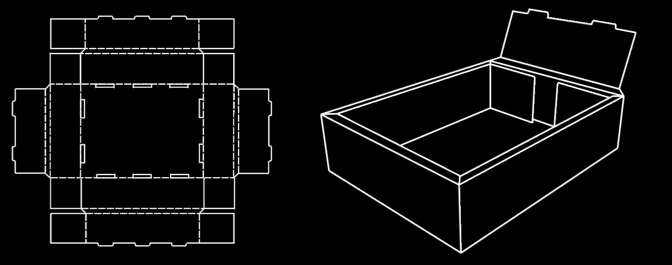 Barquette à double-murs tout autour