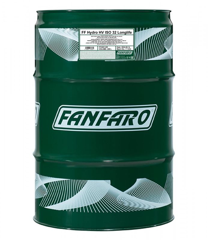 FANFARO HYDRO HV ISO 32 HYDRAULIIKKAÖLJY 208L