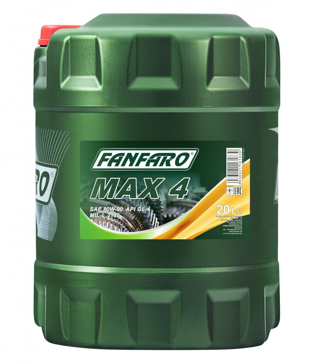 FANFARO MAX 4 80W-90 GL-4 PERÄÖLJY 20 LITRAA
