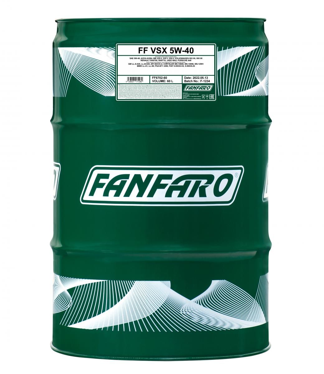 FANFARO VSX 5W-40 A3/B4 60 LITRAA