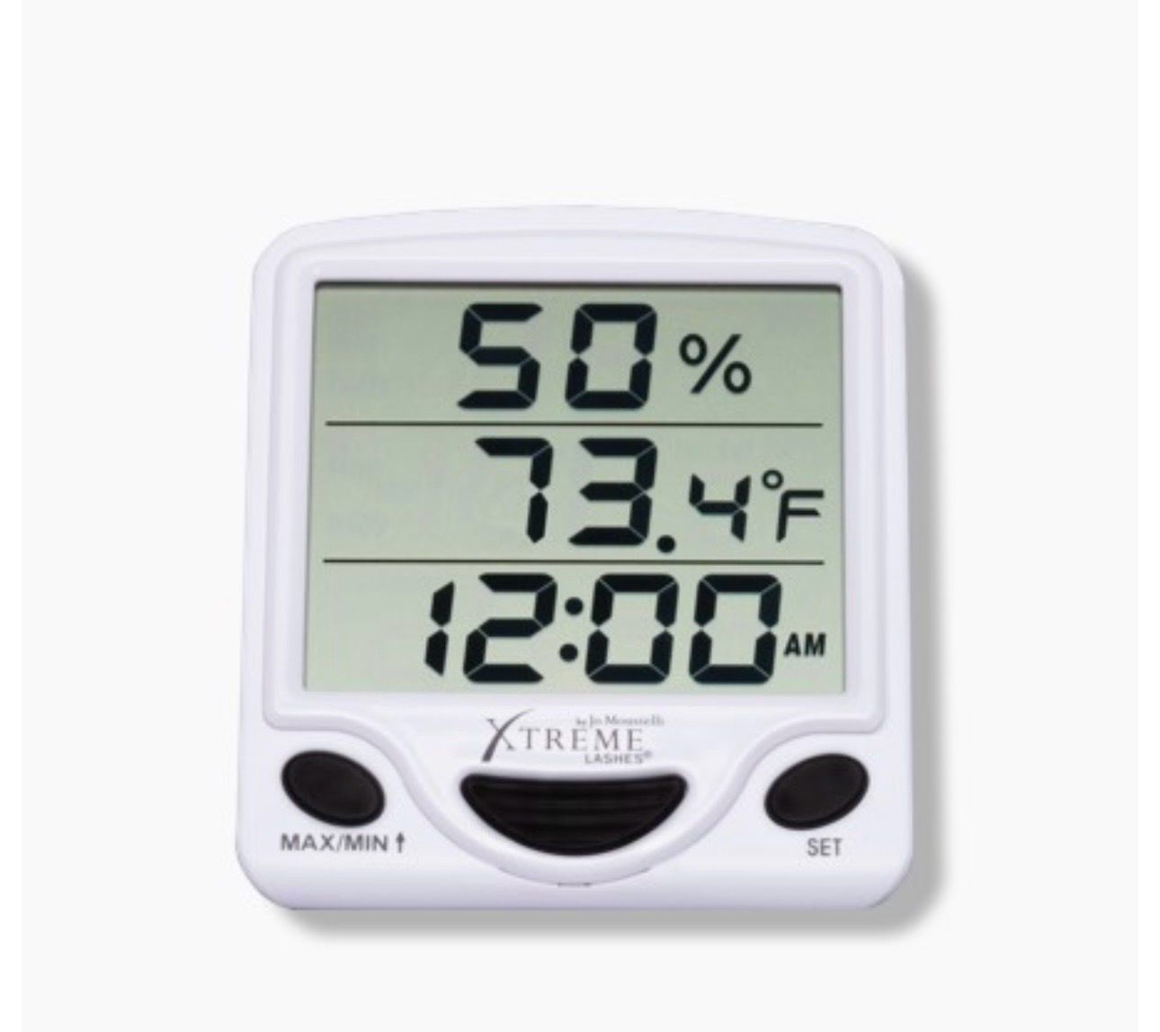 Xtreme Lashes Hygro-Thermometer Clock