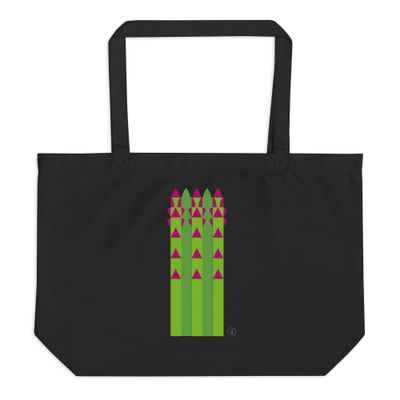 Maxi eco-friendly shopping bag "Lilac Asparagus"
