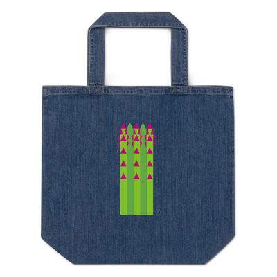 Denim Shopping Bag "Lilac Asparagus"
