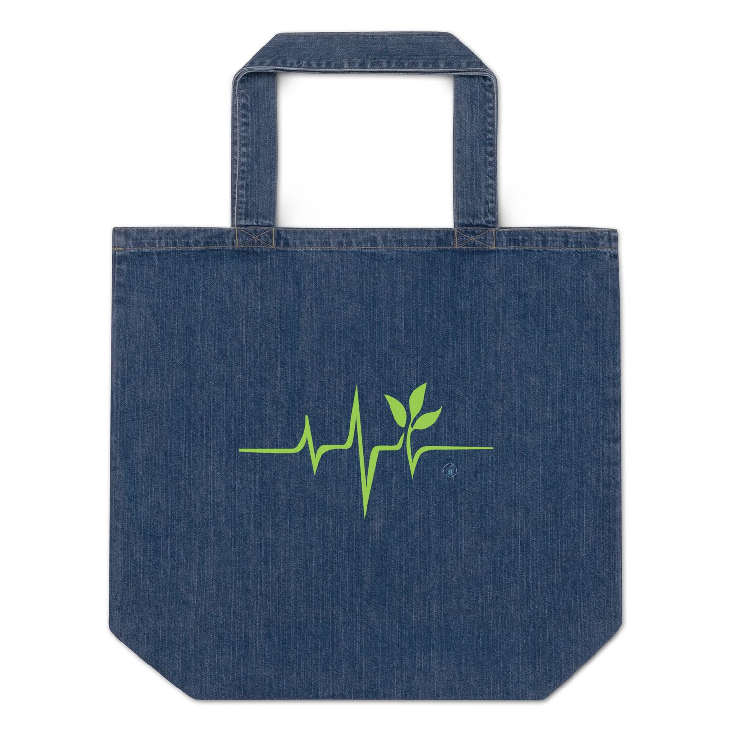 Denim Shopping Bag "Green Love"