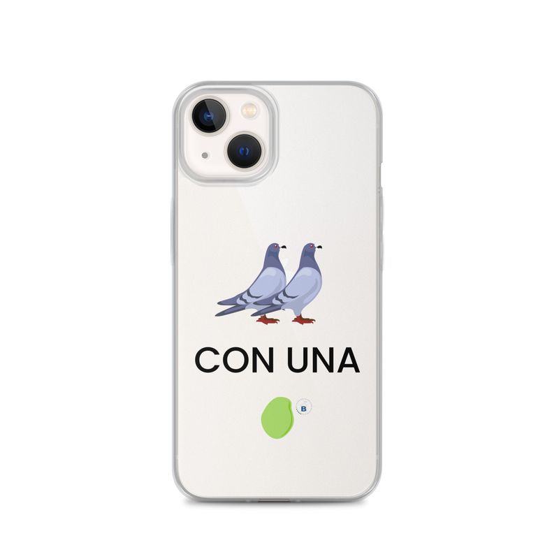 Cover iPhone® trasparente "Due piccioni con una fava"