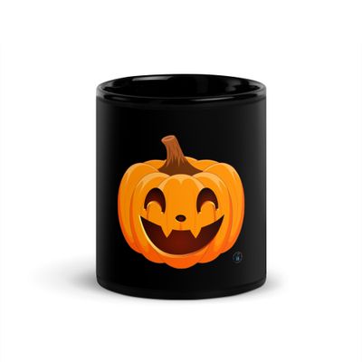Glossy black mug "Pumpkin"