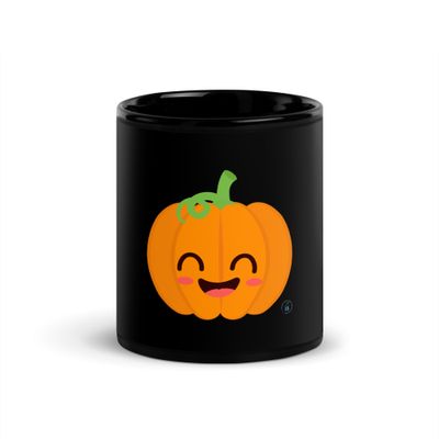 Glossy black mug "Baby Pumpkin"