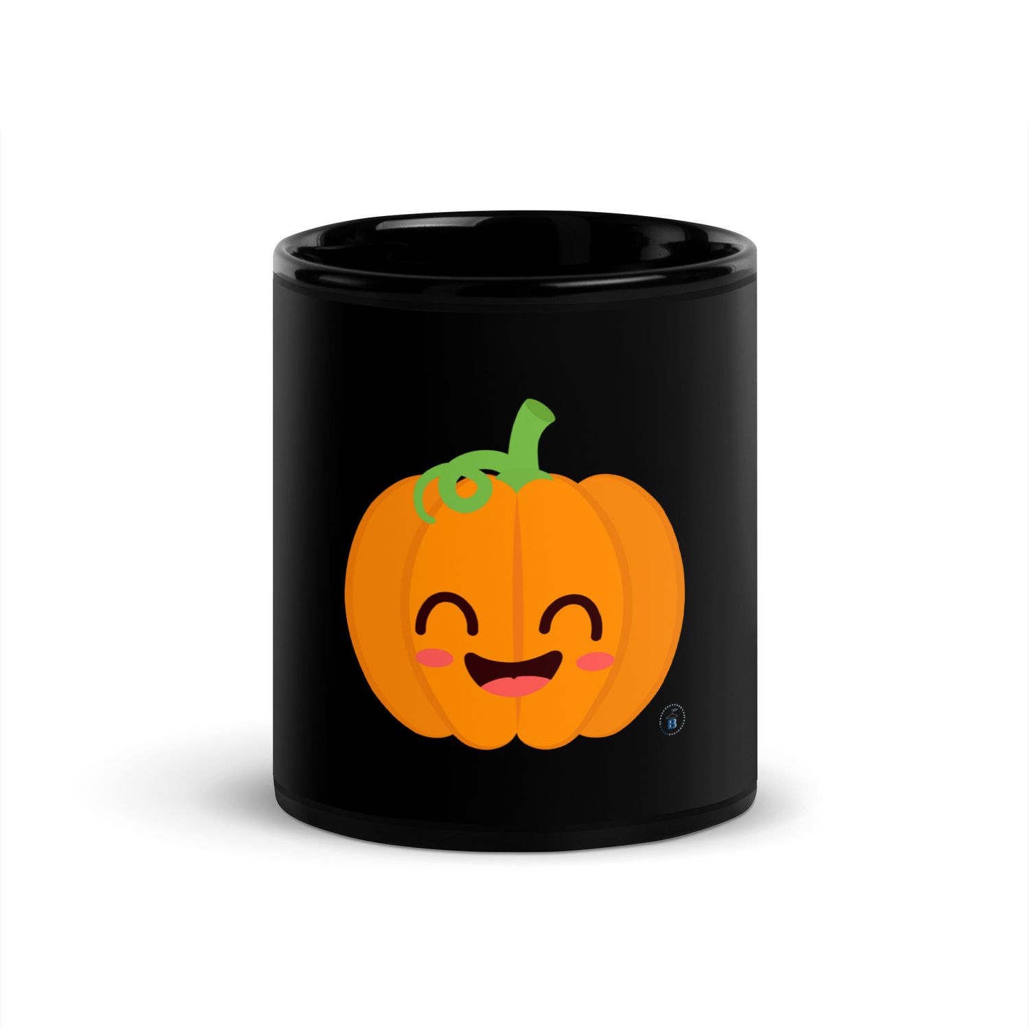 Glossy black mug "Baby Pumpkin"